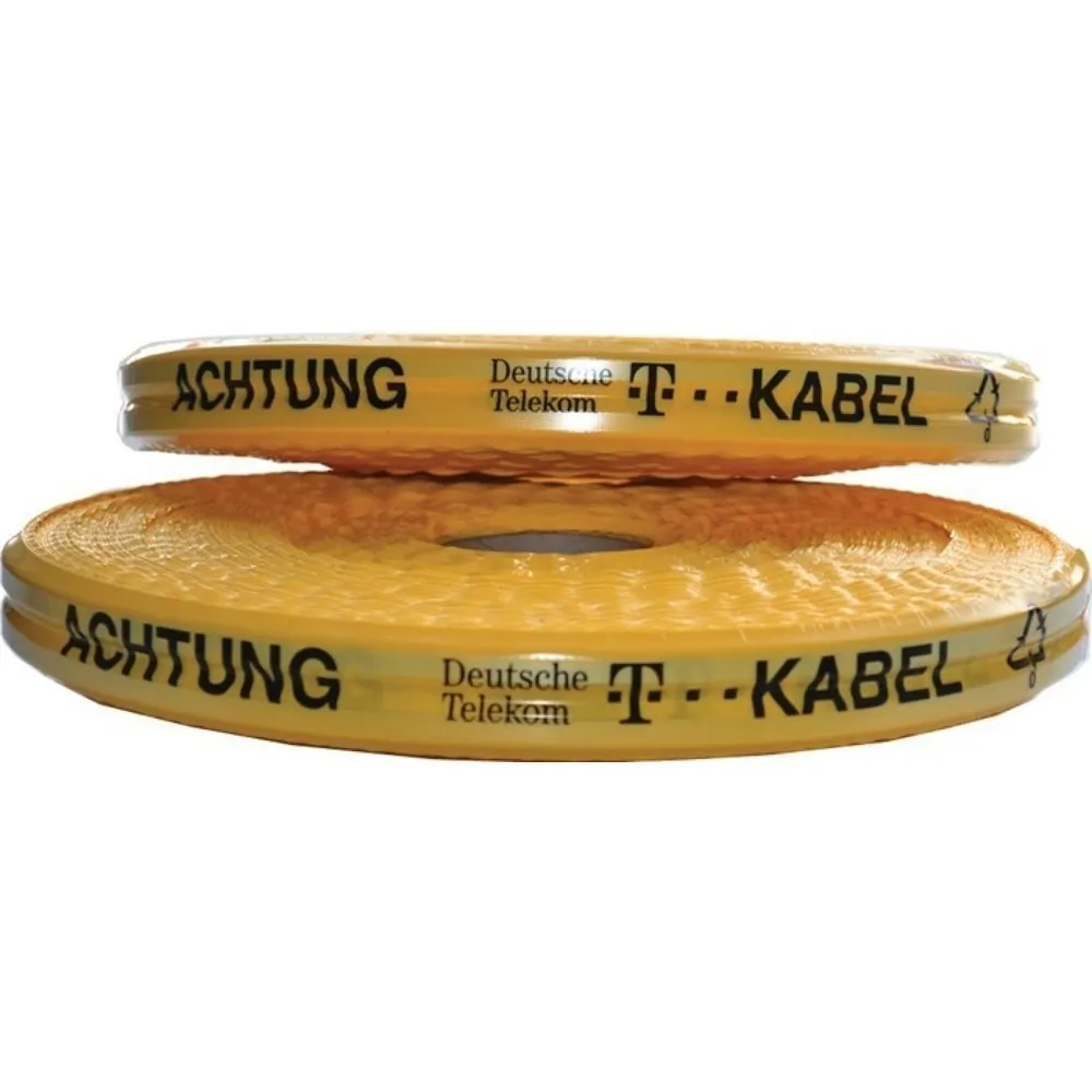 Trassenwarnband Aufdruck Achtung DTelekom KabB50mm L250m gelb