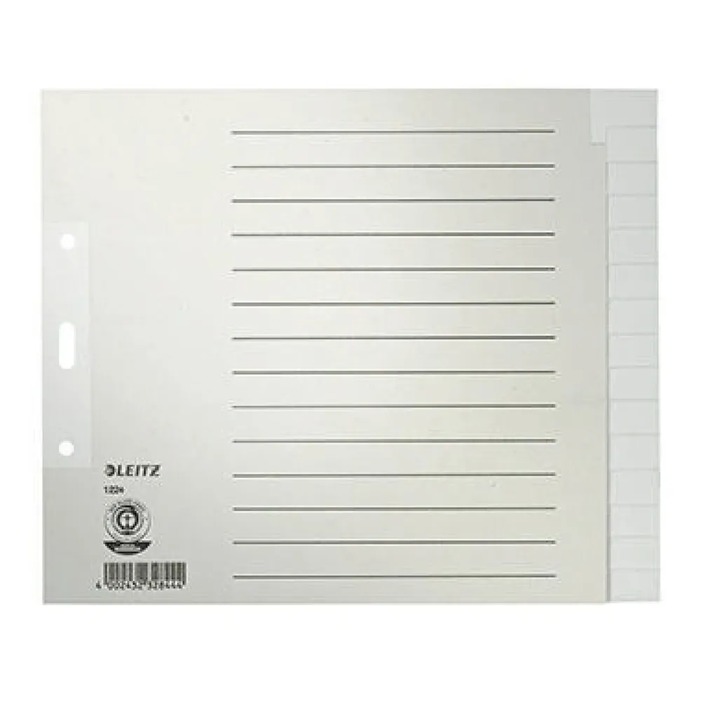 Leitz Register 12240085 blanko DIN A4 15teilig Papier grau