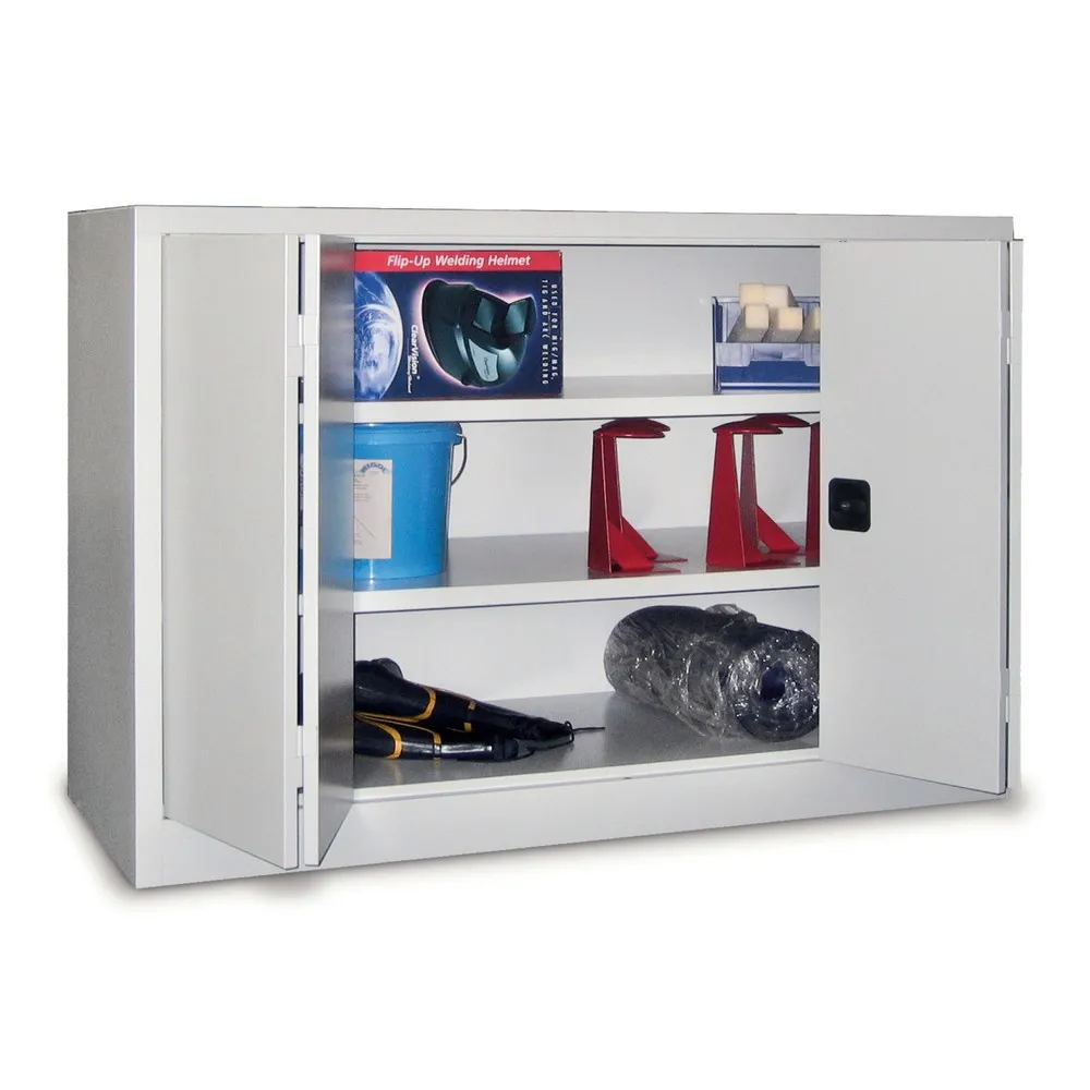 PAVOY Falttürenschrank mit 2 Fachböden, HxBxT 1.000 x 1.200 x 400 mm, anthrazitgrau, lichtgrau