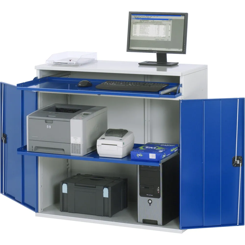 RAU Computer-Schrank, Tastaturauszug, Doppel-Flügeltür, stationär