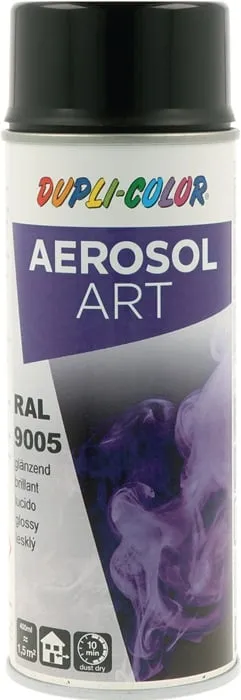 Buntlackspray AEROSOL Art tiefschwarz glänzend RAL 9005 400ml Spraydose VE: 6St.