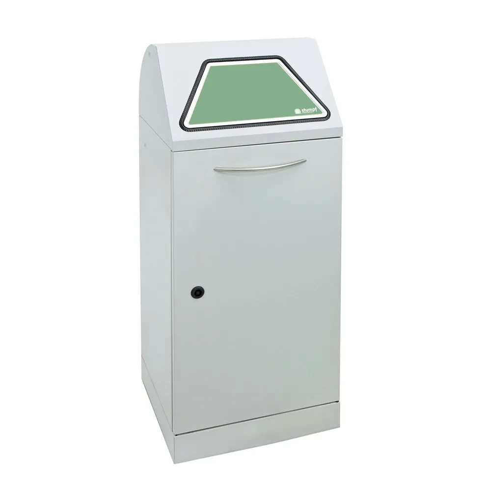 stumpf® Wertstoffsammler, inkl. Innenbehälter, Stahlblech, verzinkt, 75 Liter, lichtgrau