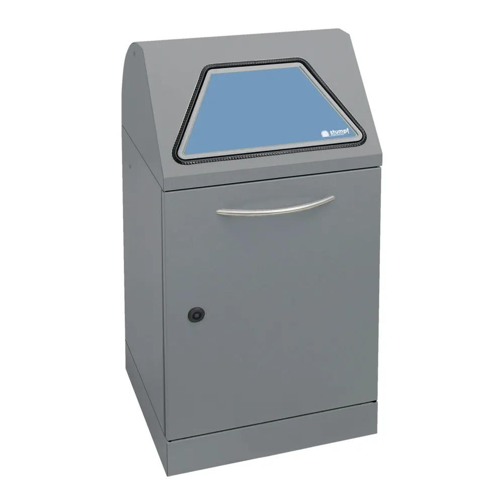 stumpf® Wertstoffsammler, mit Abfallsackhalter, Stahlblech, verzinkt, 45 Liter, graualuminium
