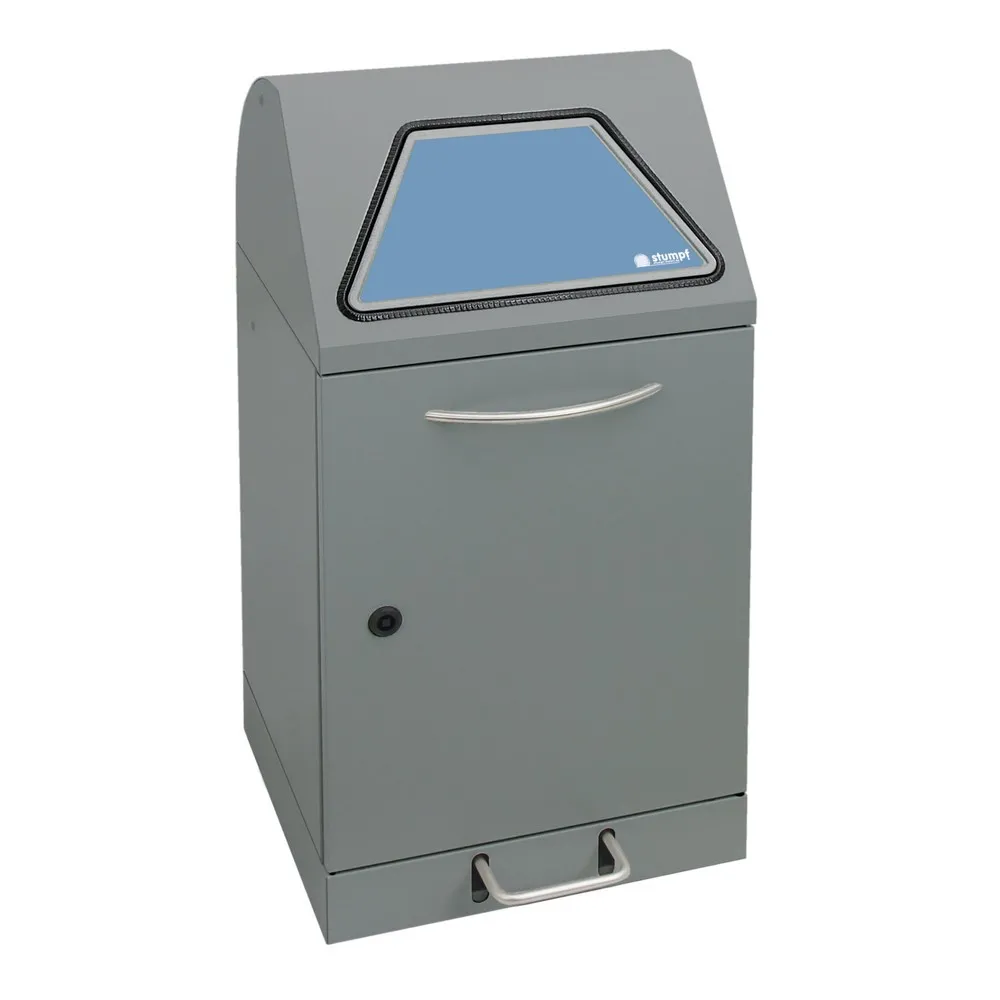 stumpf® Wertstoffsammler mit Fußpedal, inkl. Innenbehälter, Stahlblech, verzinkt, 45 Liter, graualuminium