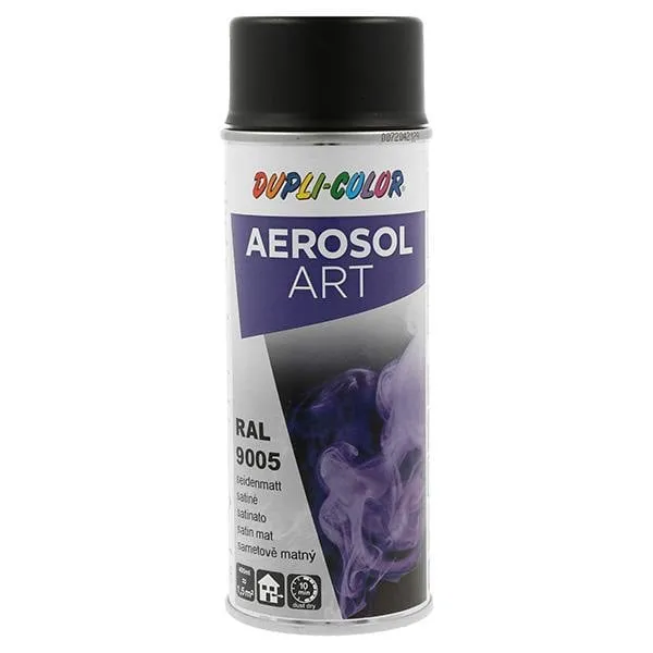 Buntlackspray AEROSOL Art tiefschwarz seidenmatt RAL 9005 400ml Spraydose VE: 6St.