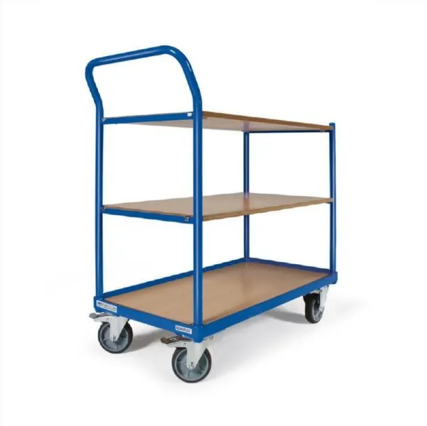Tauroflex Tischwagen basic Serie F 250 3 robuste Ladeflächen 600 x 1175 x 835 mm