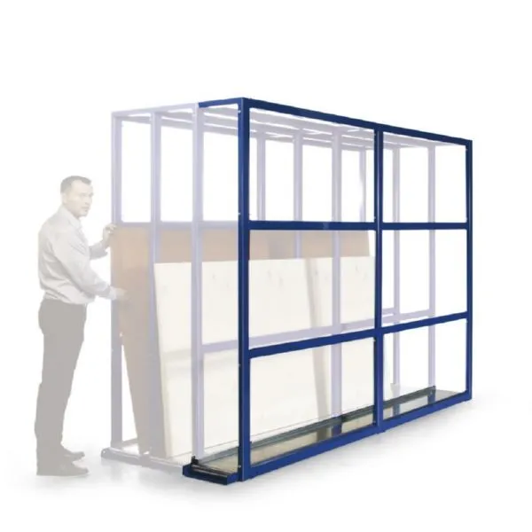 Taurotec Plattenregal Anbaumodul 1 Feld 375 x 3000 x 2305 mm enzianblau