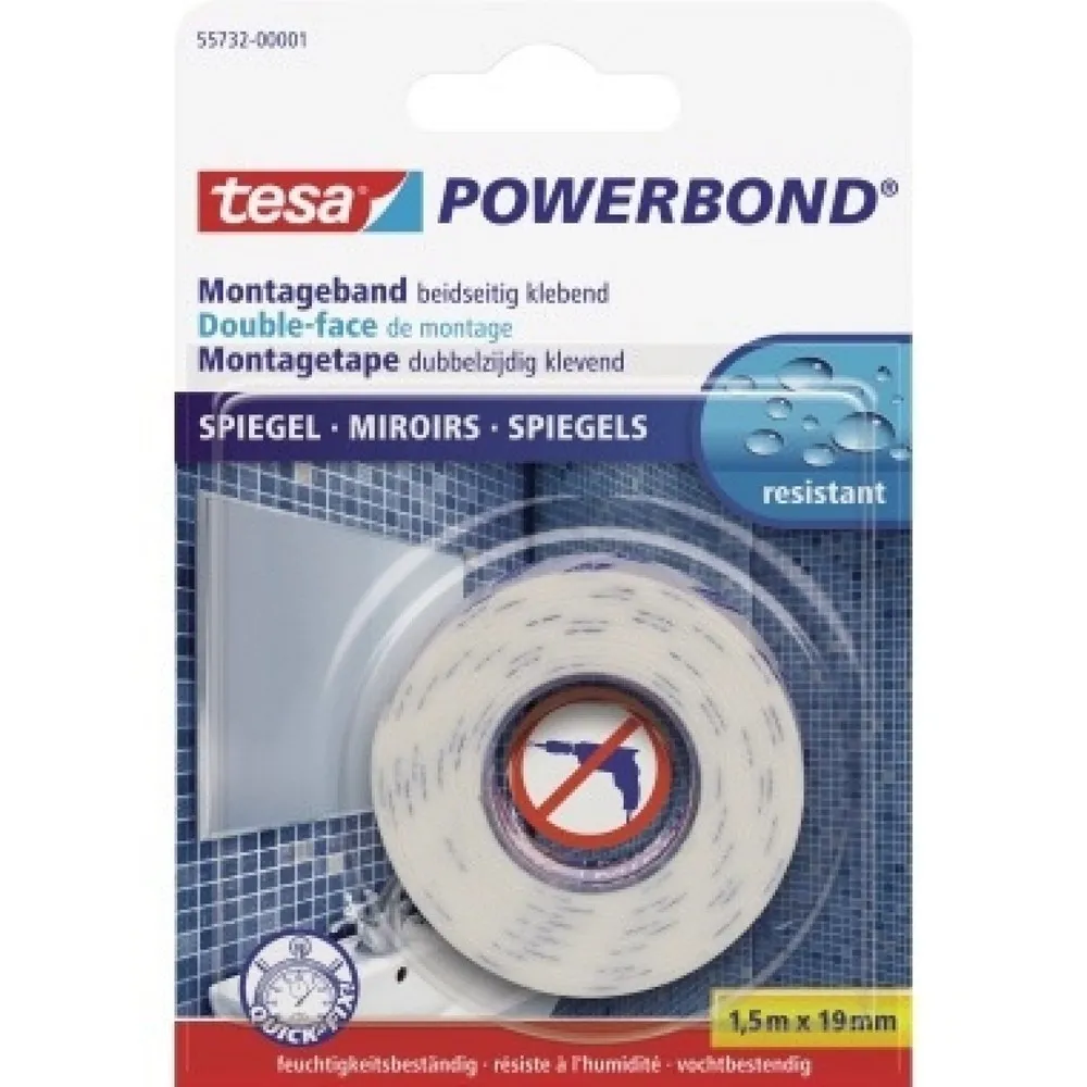 tesa® Montageband 55732-00001 für Spiegel 19mmx1,5m