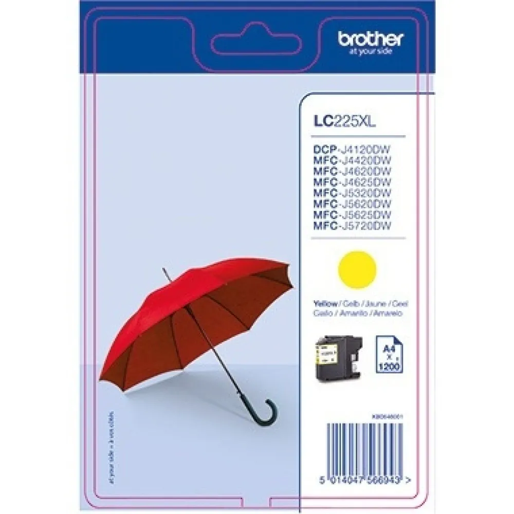Brother Tintenpatrone LC225XLY 1.200Seiten gelb