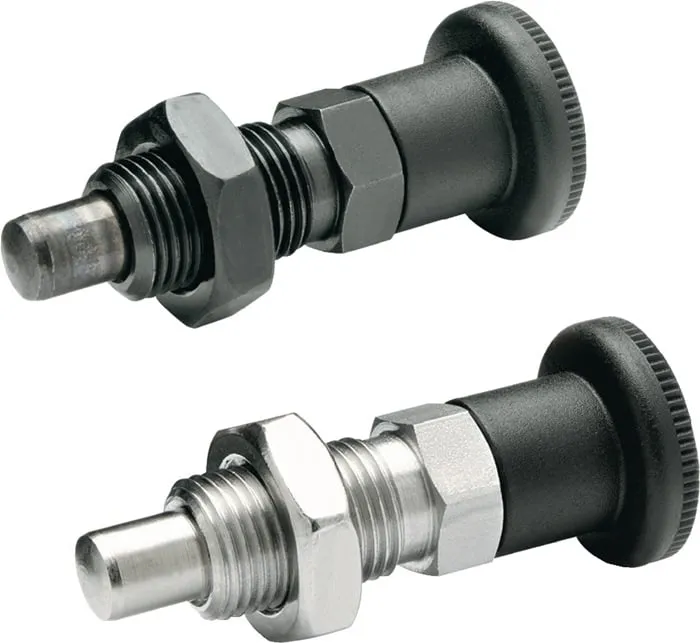 Rastbolzen GN 817 d1 6mm d2 M12 x 1,5mm l1 6mm Stahl,o.Rastsperre,m.Kontermutter VE: 10St.