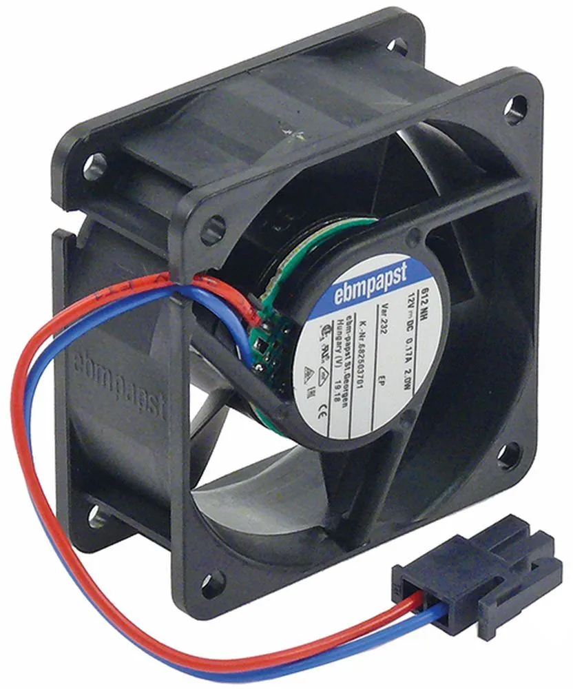 EBM-Papst 612NH Axiallüfter für N&W Anschluss Kabel 120mm Kunststoff