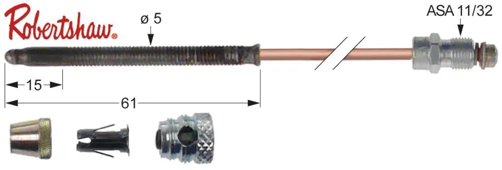 ROBERTSHAW Thermoelement für Imperial-USA IR-Serie-Medium-Duty-Ranges