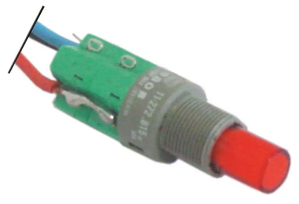 Druckschalter Anschluss Kabel Einbau 12mm rot 1NO 5A IP40 250V rund