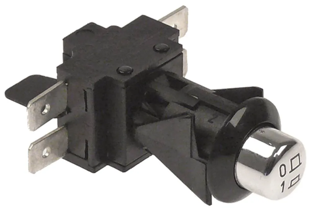 Ceado Druckschalter Anschluss Flachstecker 6,3mm Einbau 16mm chrom 2NO