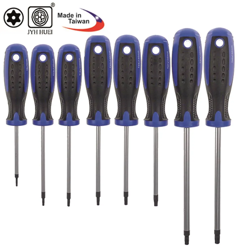 Schraubendreher-Set Torx mit Bohrung TX8/10/15/20/25/27/30/40 8-teilig