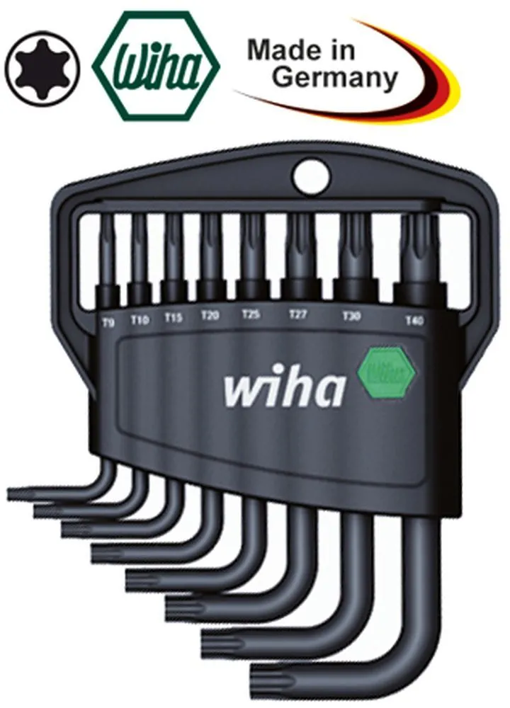 WIHA Torx-Winkelschraubendreher-Satz ohne Bohrung kurz 8-teilig
