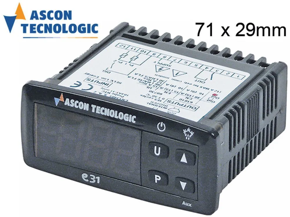 TECNOLOGIC E31 Elektronikregler Anzeige 3-stellig Einbaumaß 71x29mm AC