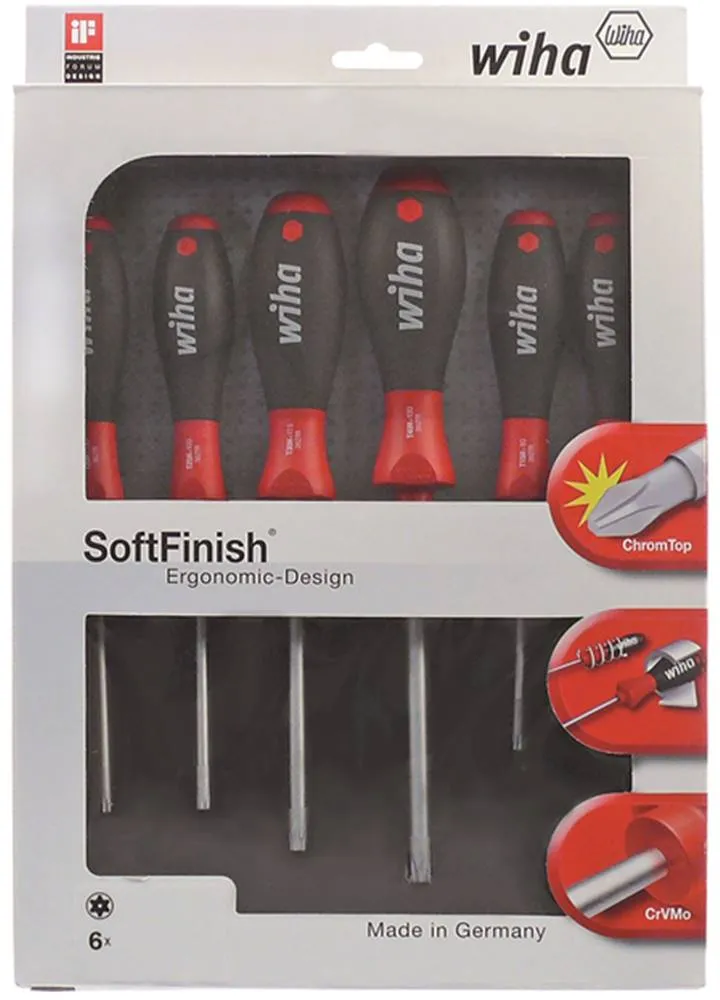 WIHA Schraubendreher-Set Torx mit Bohrung T10H/15H/20H/25H/30H/40H