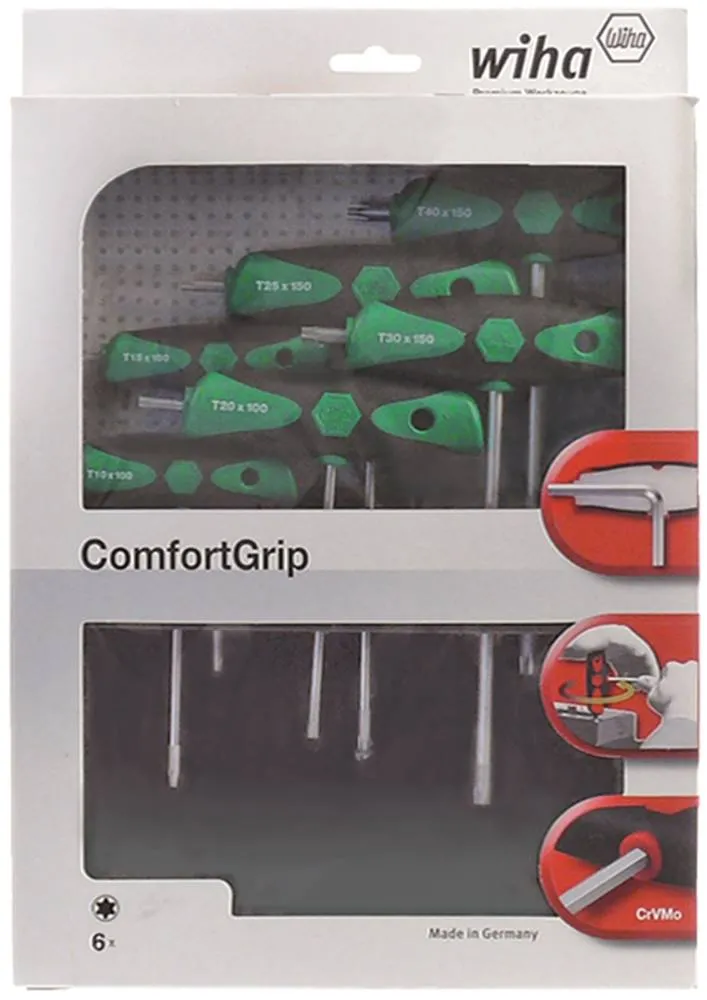 WIHA Torx-Schraubendreher-Satz mit Quergriff T10/15/20/25/30/40