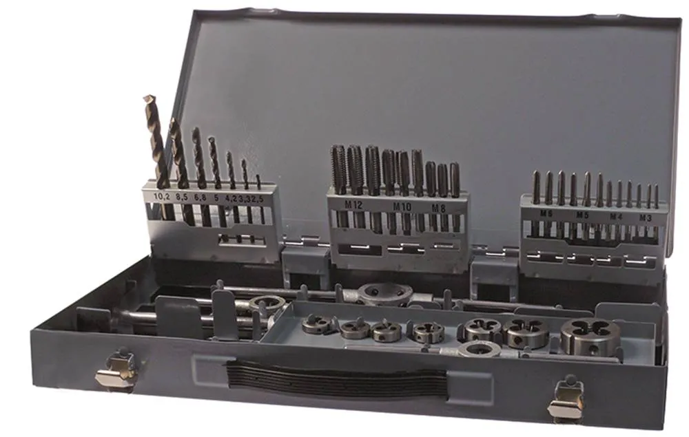 Handgewindebohrersatz M3/M4/M5/M6/M8/M10/M12 44-teilig HSS