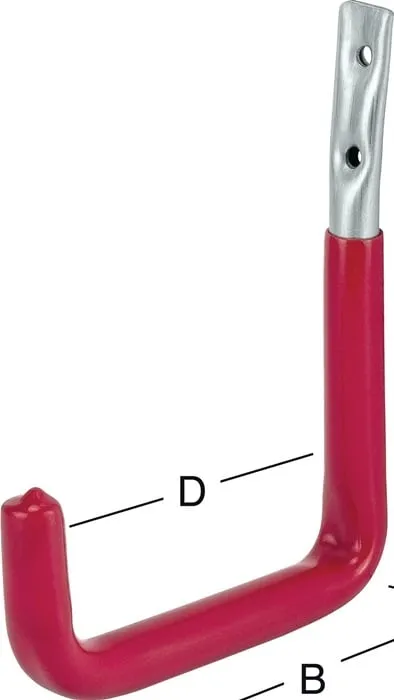 Wandhaken U-Form rotgummi A.250mm STA verz.VORMANN