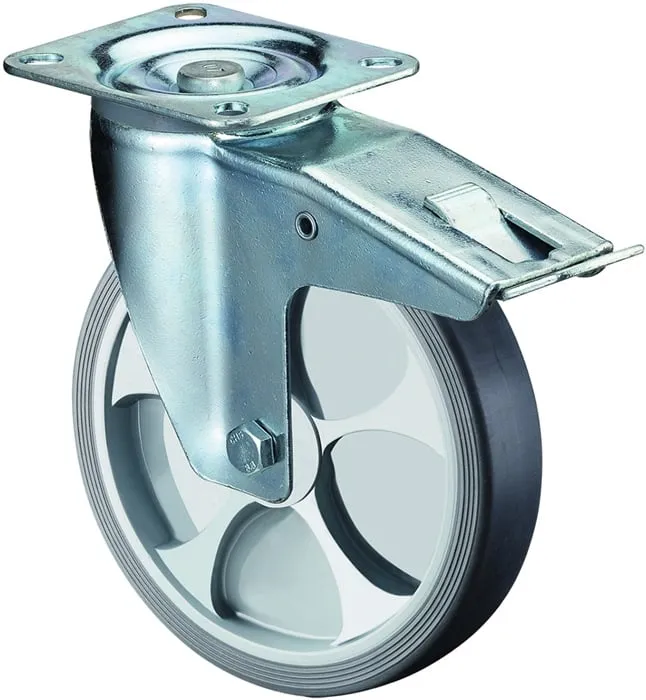 Lenkrolle m.Festst.D.125mm Trgf.120kg m.Festst.Ku.104x80mm BS ROLLEN