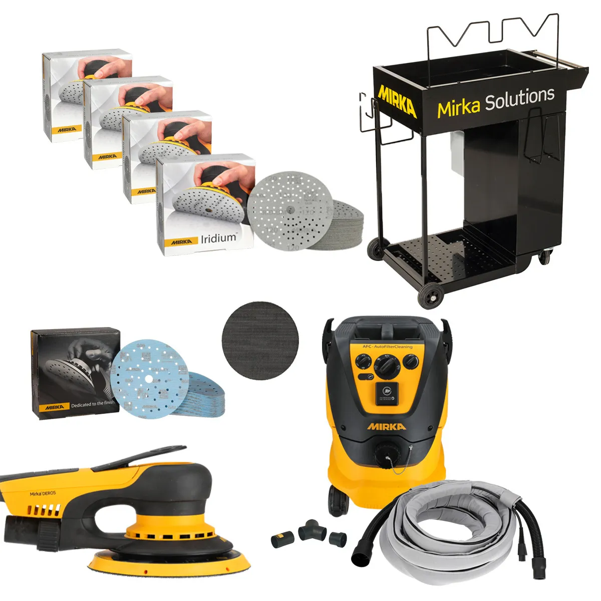 MIRKA DEROS II Set / Iridium + 1230M AFC + Trolley KIT2622ARMDE