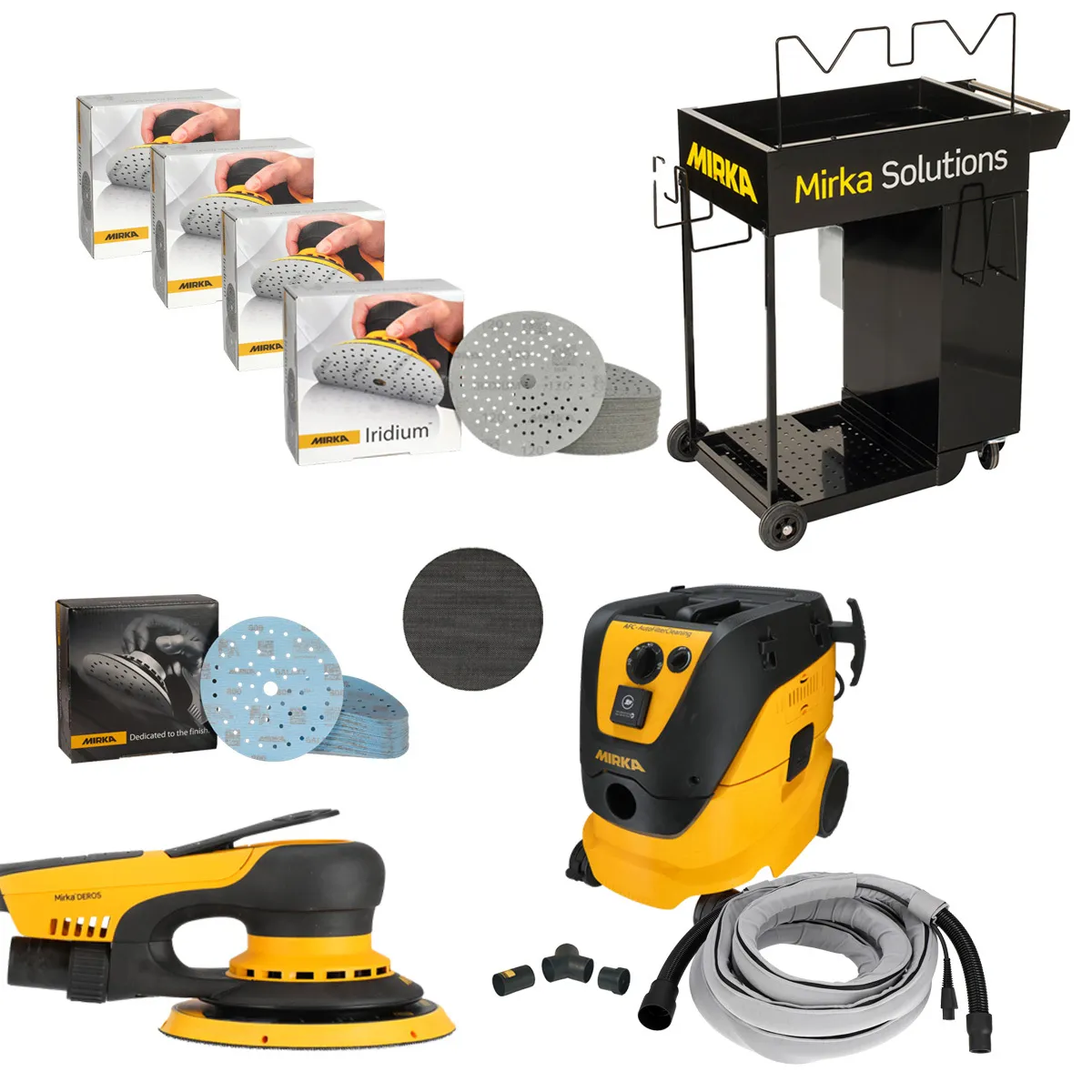 MIRKA DEROS II Set / Iridium + 1230L AFC + Trolley KIT2623ARMDE