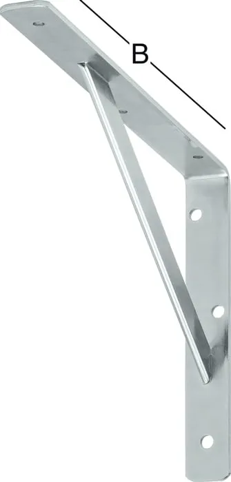 Stegkonsole L.500mm H.330mm B.30mm S.4mm STA verz.silber Trgf.200kg VORMANN