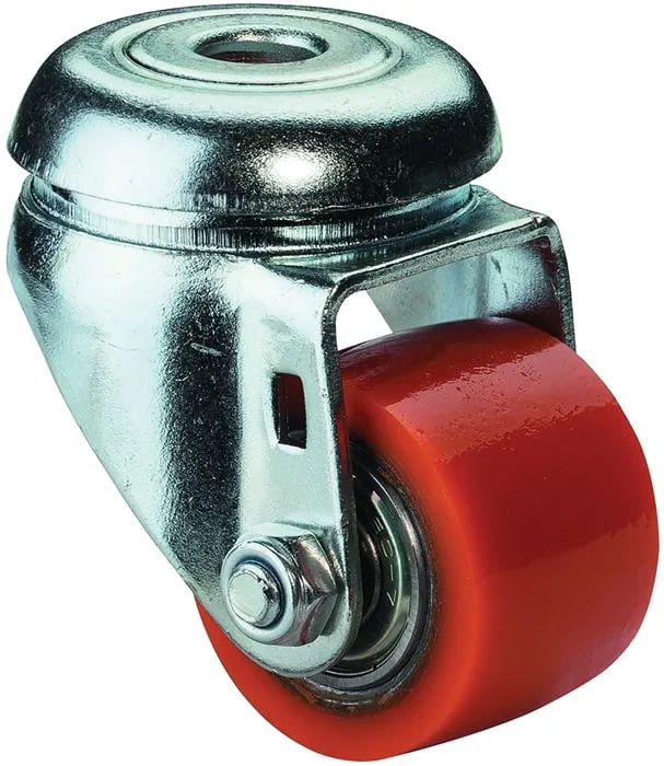 Lenkrolle D.35mm Trgf.100kg m.Rückenloch 11mm PU BS ROLLEN