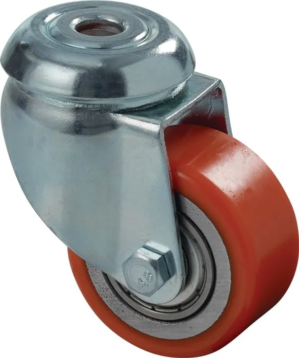 Lenkrolle D.50mm Trgf.120kg m.Rückenloch 11mm PU BS ROLLEN