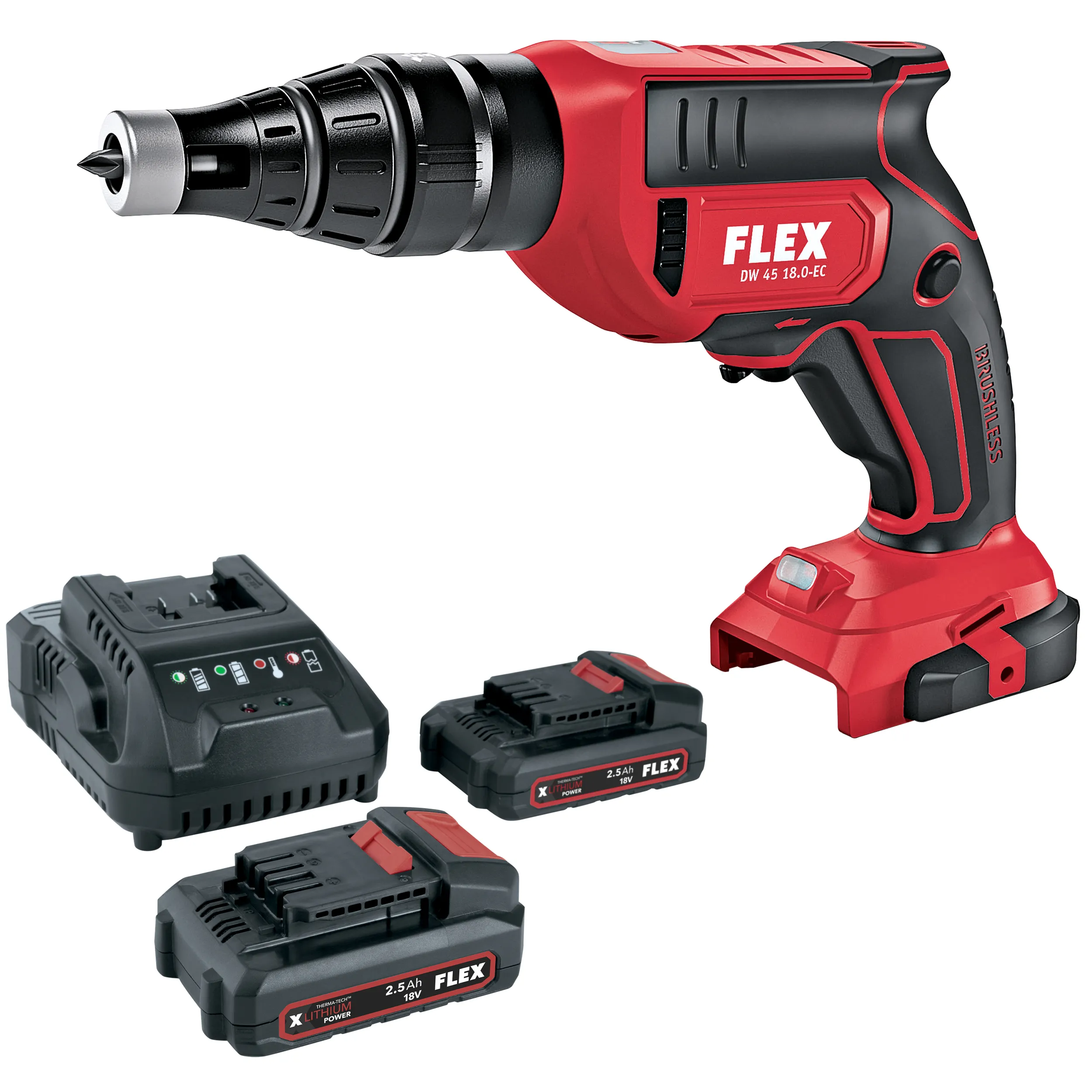 FLEX Akku-Trockenbauschrauber 18,0 V DW45 18.0-EC C + P-Set 22 Q 505.943