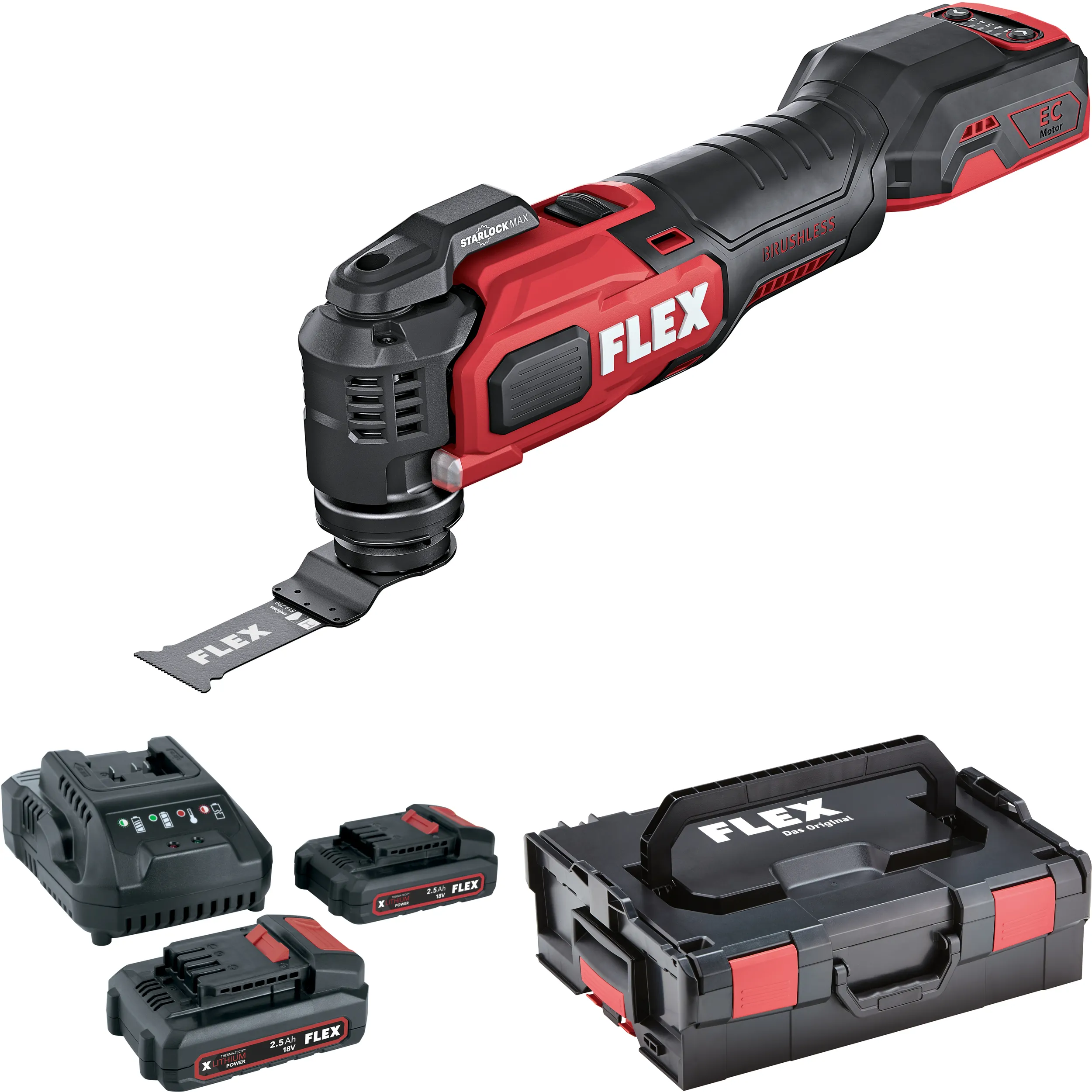 Flex Akku-Multitool 18,0 V mit Starlock MAX Aufnahme + P-Set 22 Q 531.018