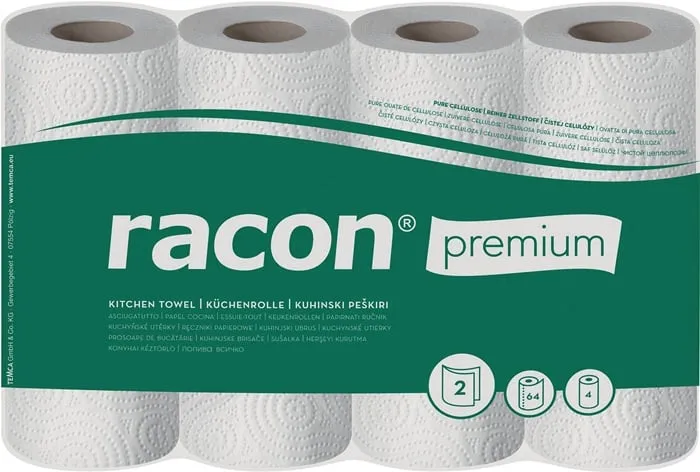 Küchenrolle racon® premium K-2 B220xL250ca.mm weiß 2-lagig,perforiert 4 Rl./PAK