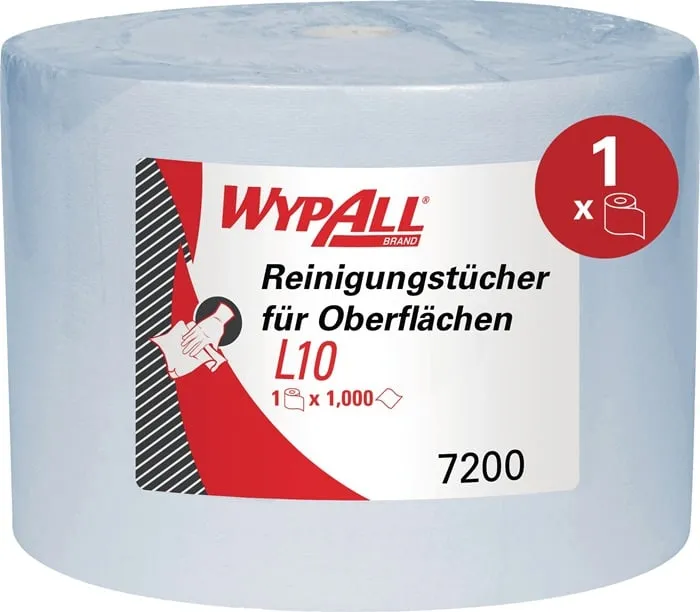 Putztuch WYPALL L10 EXTRA 7200 L.ca.380 mmxB.ca.240mm blau 1-lagig WYPALL