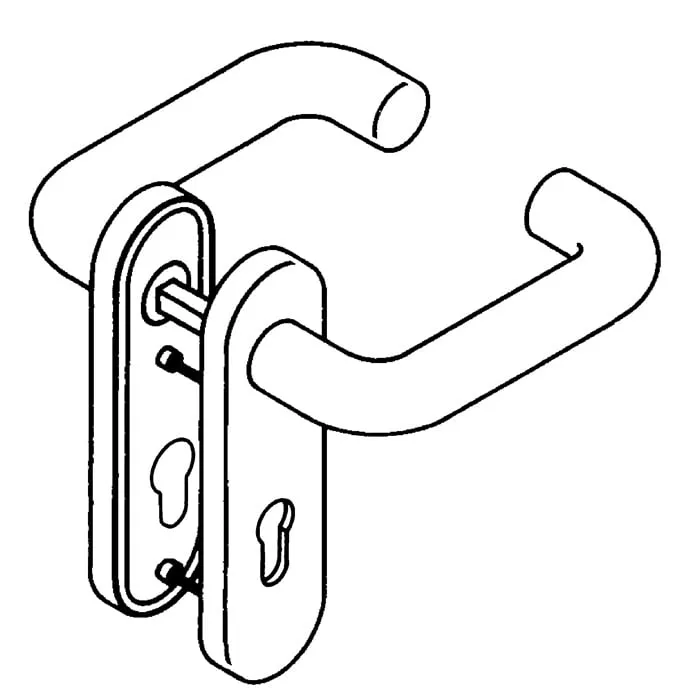 FS-Garnitur 111R12.210 Ku.33 D/D TS 38-48mm PZ rd DIN L/R HEWI
