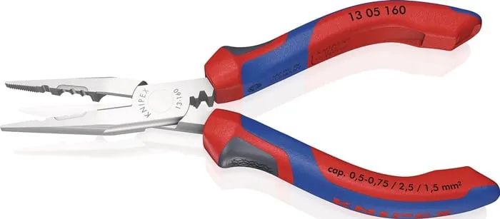 Verdrahtungszange L.160mm 0,5-0,75/1,5/2,5mm² verchr.Comfort-Griff KNIPEX