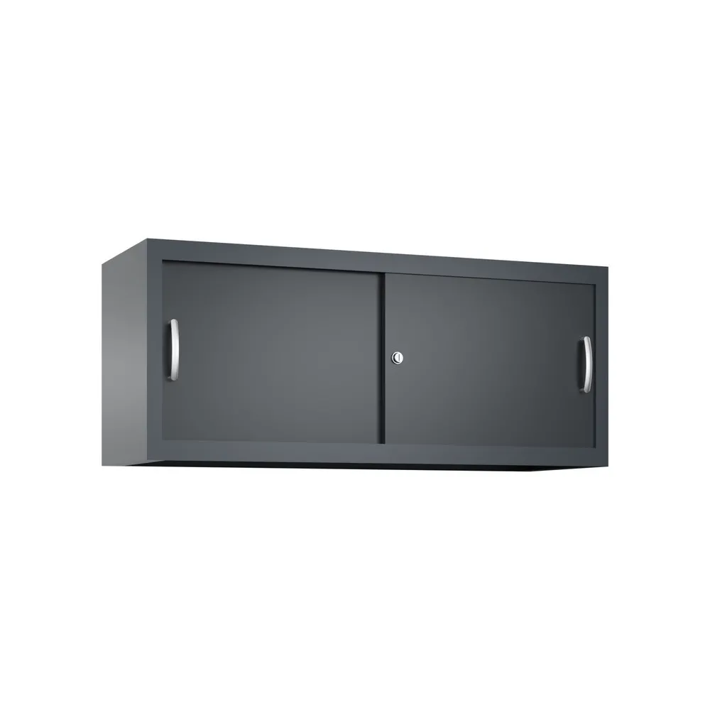 Aufsatzschrank für C+P Werkstatt-Schiebetürenschrank, HxBxT 500 x 1.200 x 400 mm, anthrazitgrau, schwarzgrau