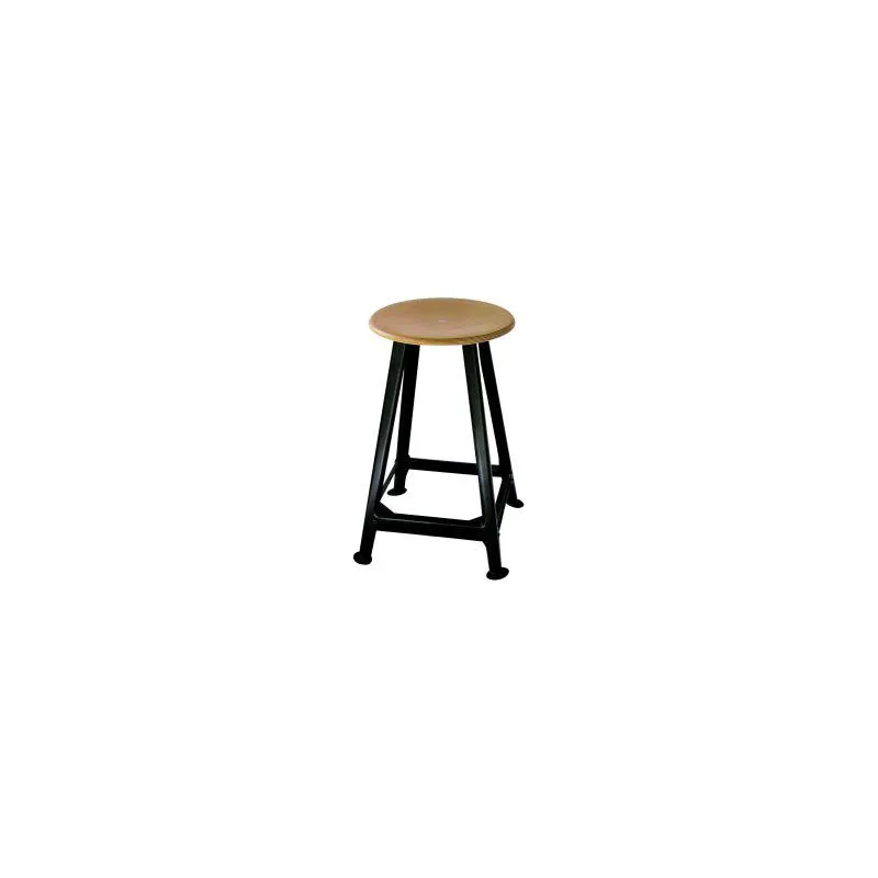 Bandstahlhocker Holz Rundsitz RAL 9005 Vierbein Sitzfläche Ø 350 mm Höhe 550 mm