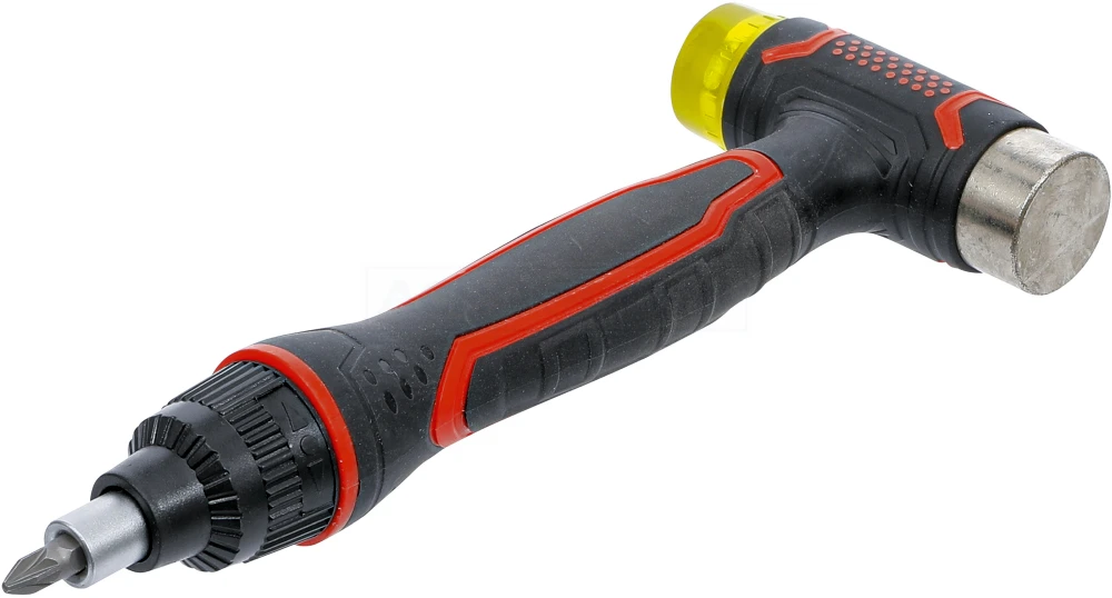 BGS DIY Wechselkopf-Hammer | mit Ratschen-Drehgriff für Bits, umschaltbar | 3-in-1 – 20800