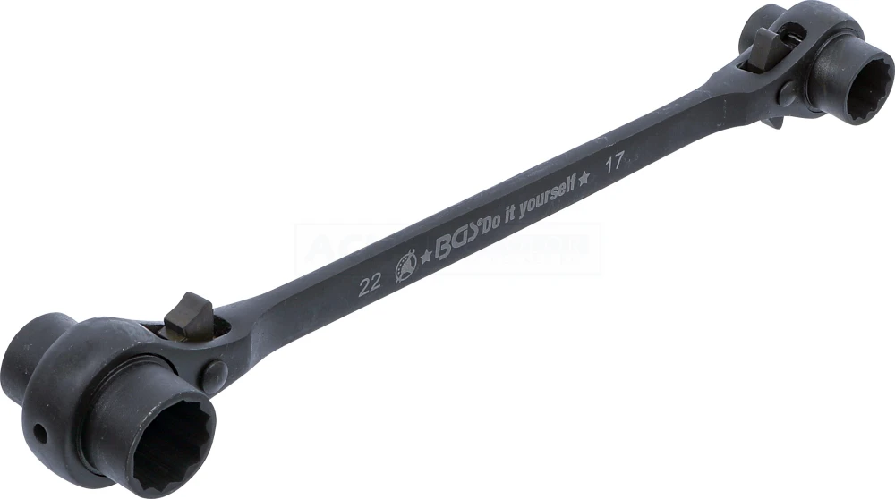 BGS DIY Gerüstbauer-Knarre | 4-in-1 | SW 14 - 17 - 19 - 22 mm – 6843