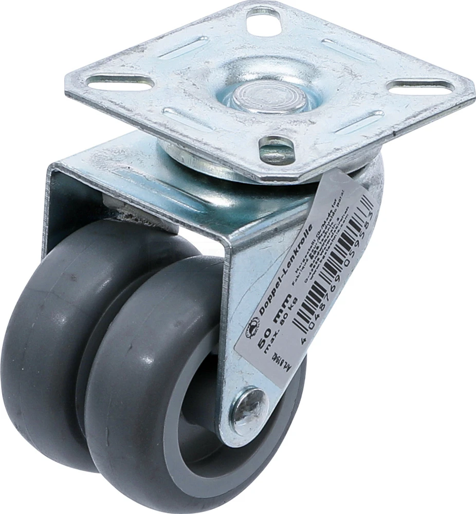 BGS DIY Doppel-Lenkrolle | Ø 50 mm – 81942