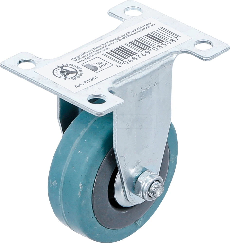 BGS DIY Bockrolle | Gummi | mit Anschraubsockel | Ø 50 mm – 81961