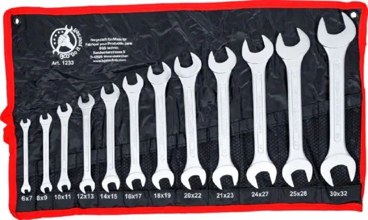 BGS Diy Doppel Maulschlüssel Satz 6 x 7 - 30 x 32 mm 12 teilig