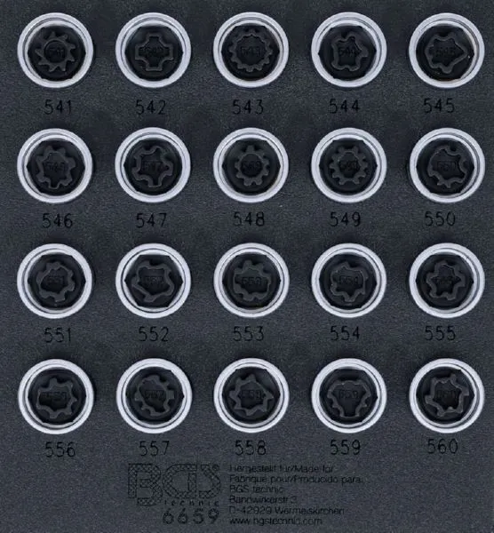 BGS Felgenschloss Werkzeug Satz 1/6 für VAG 20 teilig