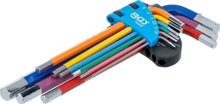 BGS Winkelschlüssel Satz Innensechskant 1,5 - 10 mm 9 teilig Multicolour