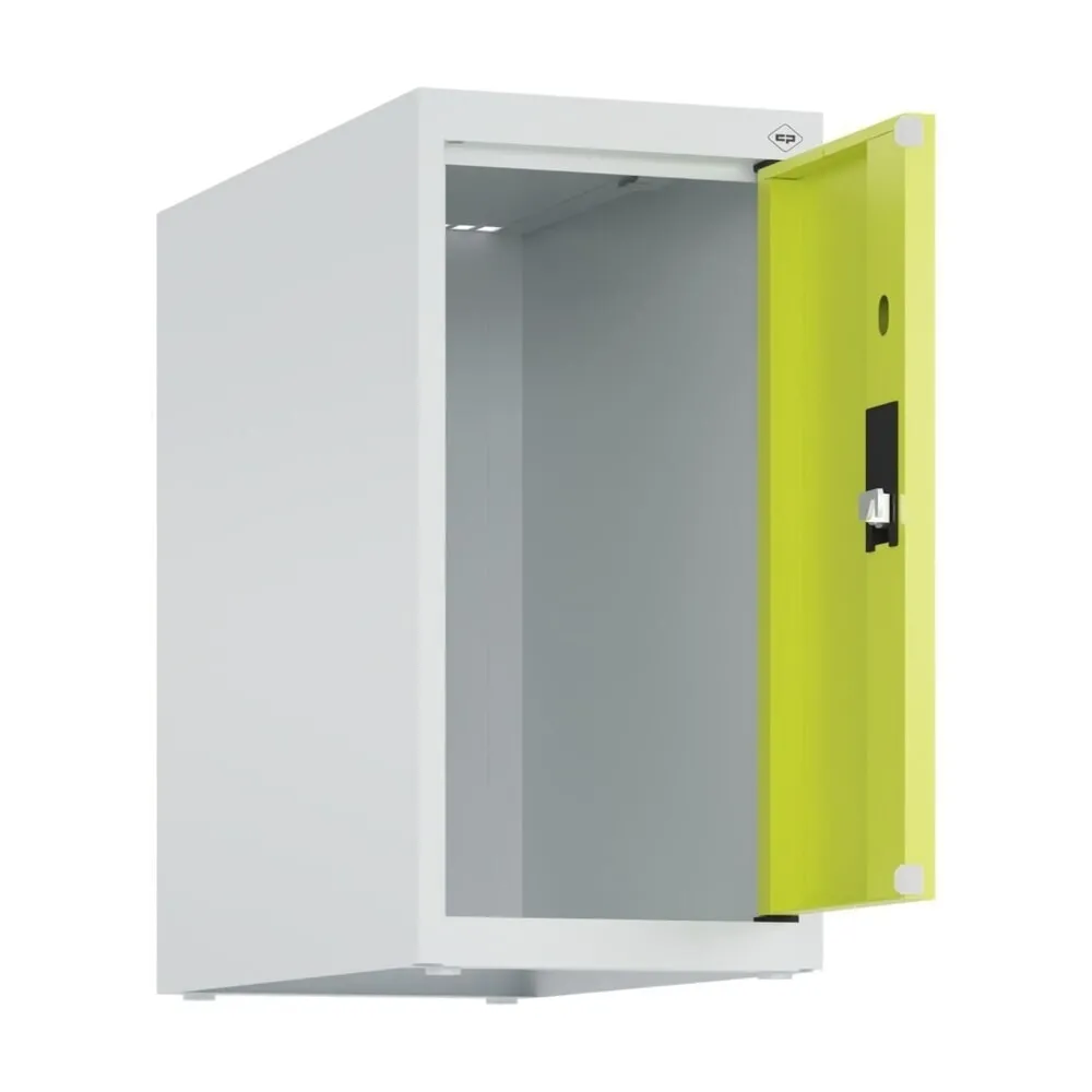 C+P Aufsatzschrank für Kleiderspind Serie Classic PLUS, 1 Abteil Breite 250 mm, lichtgrau, clowngrün, Zylinderschloss