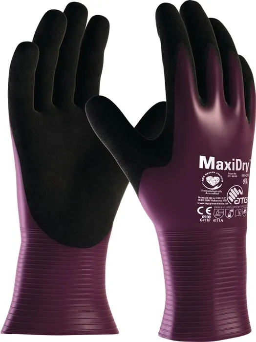 Chemiehandschuh MaxiDry® 56-426 Gr.11 lila/schwarz EN 388 PSA III ATG