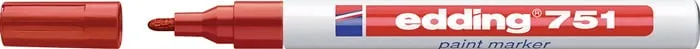 Lackmarker 751 rot Strich-B.1-2mm Rundspitze EDDING VE: 10St.