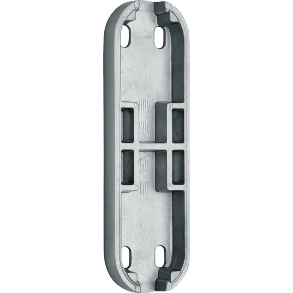 DENI Untersatz zu Türtreibriegel Vario, silber eloxiert, für aufliegende Stangen